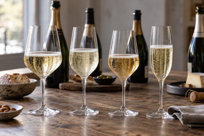 Vergleich von Champagner, Sekt, Crémant und Prosecco